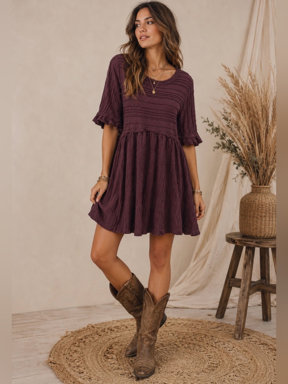 Free People Take a Spin Tunic Dress in Black Honey Size XS